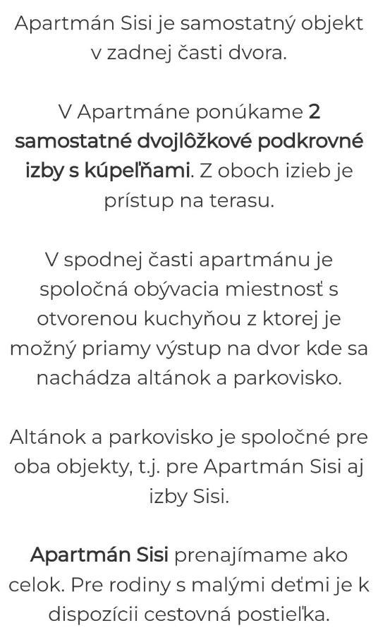 Apartman Sisi Hrabušice Extérieur photo